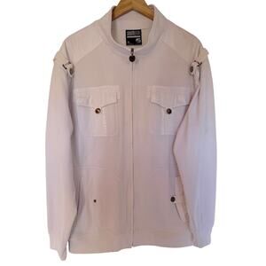 Southpole Jacket Mens XL White Full Zip Utility Pocket Streetwear